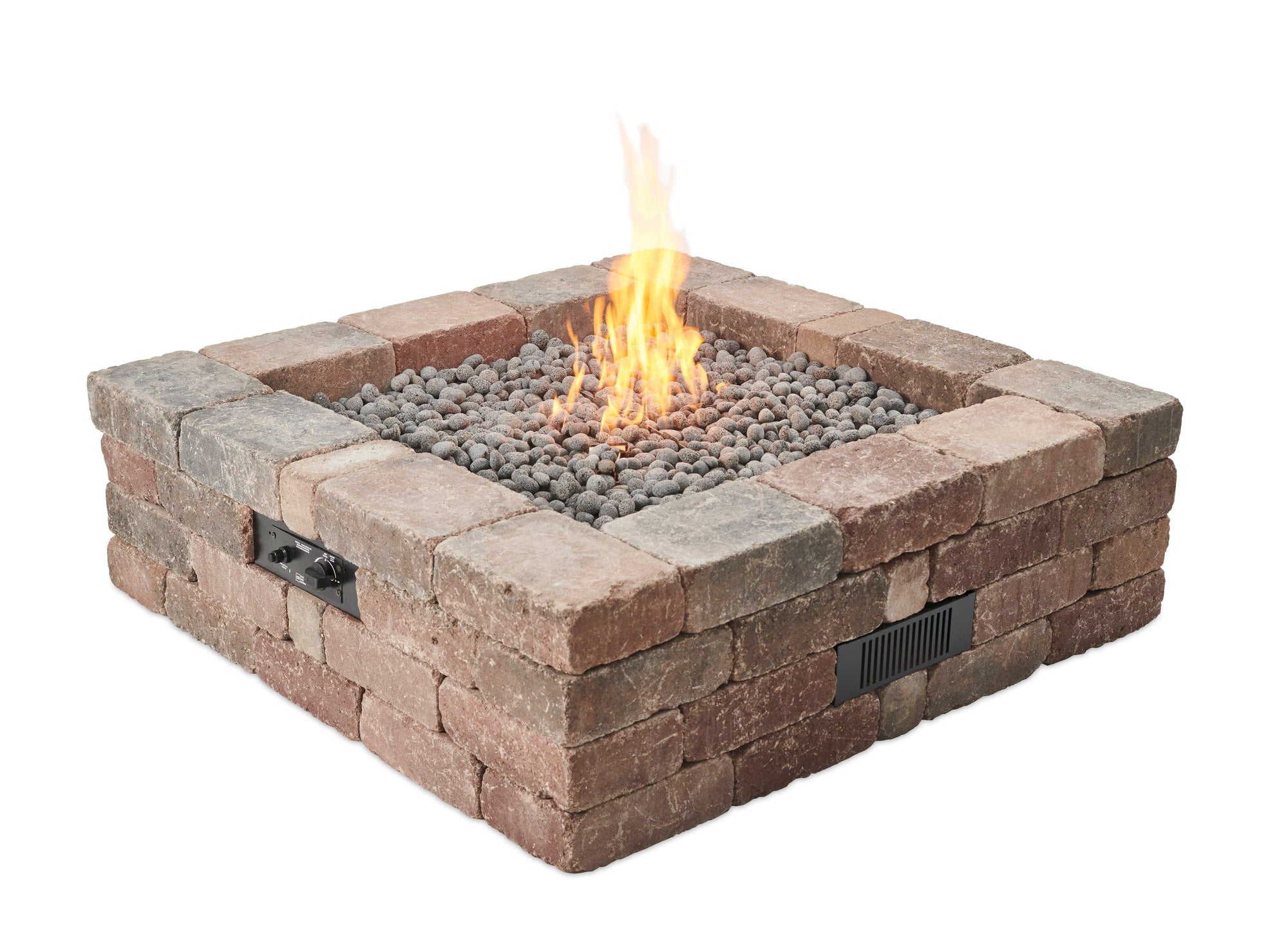 The Outdoor Great Room Fire Features The Outdoor Great Room Bronson Block Square or Round Gas Fire Pit Kit / BRON5151-K, BRON52-K
