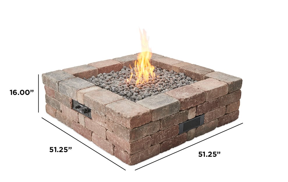 The Outdoor Great Room Fire Features The Outdoor Great Room Bronson Block Square or Round Gas Fire Pit Kit / BRON5151-K, BRON52-K