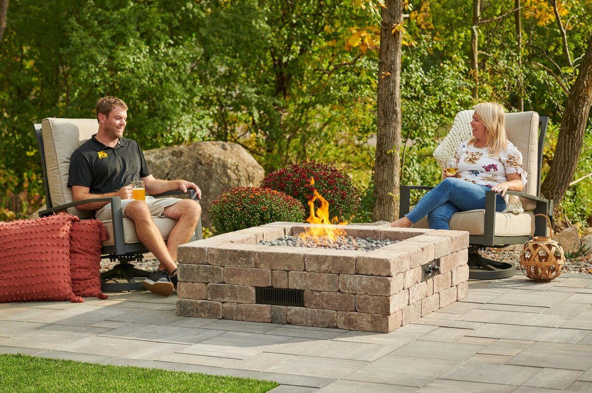 The Outdoor Great Room Fire Features The Outdoor Great Room Bronson Block Square or Round Gas Fire Pit Kit / BRON5151-K, BRON52-K