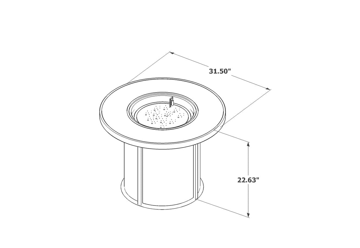 The Outdoor Great Room Fire Features The Outdoor Great Room Brown or Grey Stonefire Round Gas Fire Pit Table / SF-32-K, SF-32-GRY-K