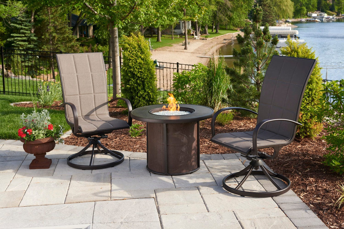 The Outdoor Great Room Fire Features The Outdoor Great Room Brown or Grey Stonefire Round Gas Fire Pit Table / SF-32-K, SF-32-GRY-K