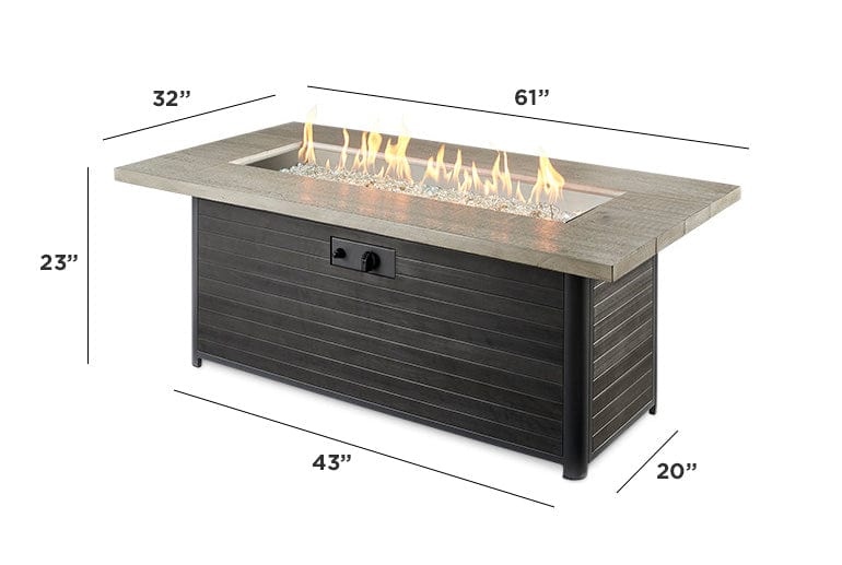 The Outdoor Great Room Fire Features The Outdoor GreatRoom Cedar Ridge Linear Gas Fire Pit Table / CR-1242-K