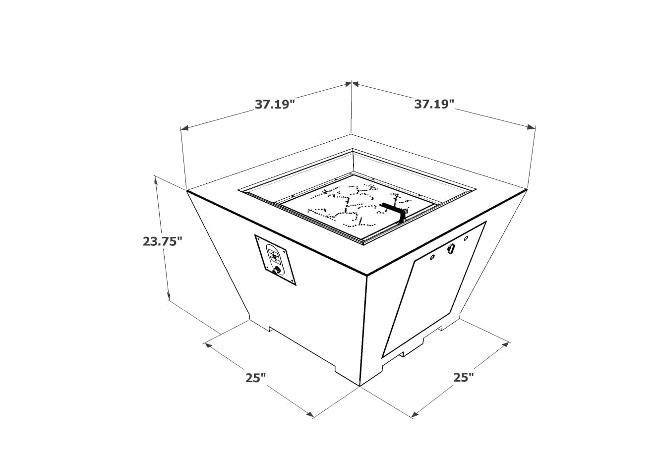 The Outdoor Great Room Fire Features The Outdoor GreatRoom Cove Square Gas Fire Pit Bowl / CV-2424