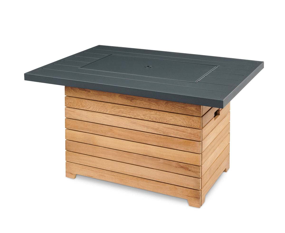 The Outdoor Great Room Fire Features The Outdoor GreatRoom Darien Rectangular Gas Fire Pit Table with Aluminum or Everblend Top /  DAR-1224-K, DAR-1224-EBG-K