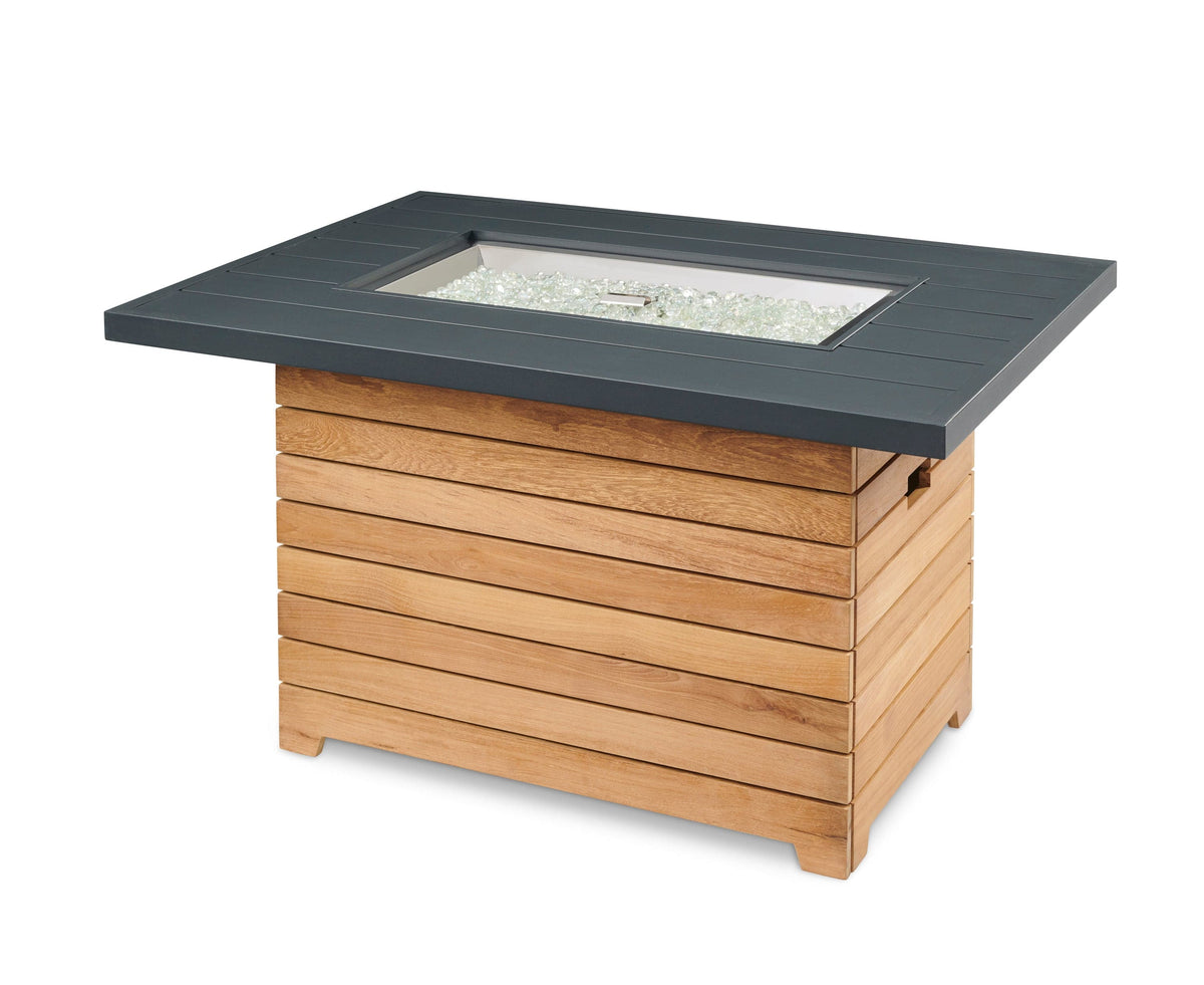 The Outdoor Great Room Fire Features The Outdoor GreatRoom Darien Rectangular Gas Fire Pit Table with Aluminum or Everblend Top /  DAR-1224-K, DAR-1224-EBG-K