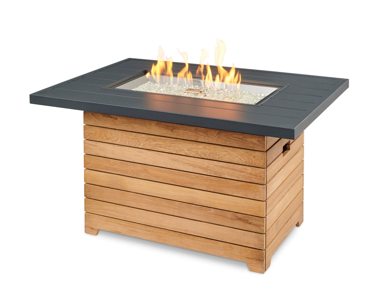 The Outdoor Great Room Fire Features Aluminum / Manual (LP or NG) The Outdoor GreatRoom Darien Rectangular Gas Fire Pit Table with Aluminum or Everblend Top /  DAR-1224-K, DAR-1224-EBG-K