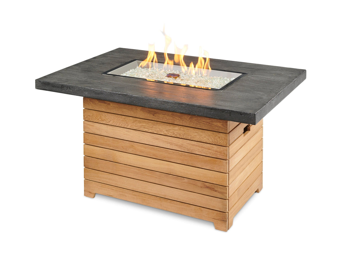The Outdoor Great Room Fire Features Everblend / Manual (LP or NG) The Outdoor GreatRoom Darien Rectangular Gas Fire Pit Table with Aluminum or Everblend Top /  DAR-1224-K, DAR-1224-EBG-K