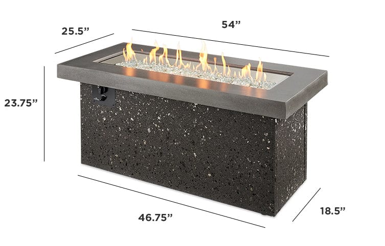 The Outdoor Great Room Fire Features The Outdoor GreatRoom Grey Key Largo Linear Gas Fire Pit Table / KL-1242-MM