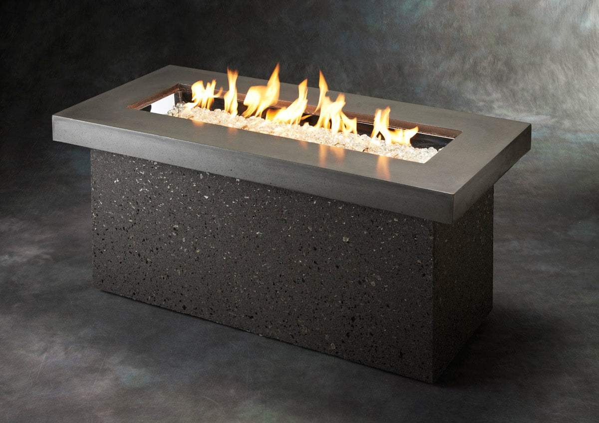 The Outdoor Great Room Fire Features The Outdoor GreatRoom Grey Key Largo Linear Gas Fire Pit Table / KL-1242-MM