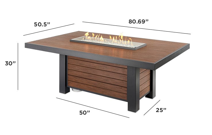 The Outdoor Great Room Fire Features The Outdoor GreatRoom Kenwood Linear Dining Height Gas Fire Pit Table / KW-1242-K