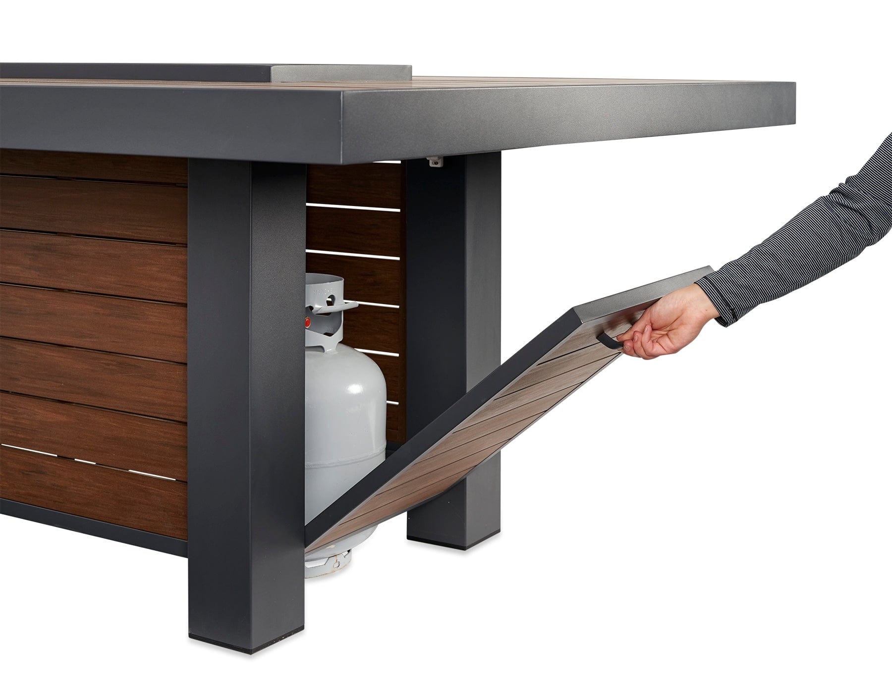 The Outdoor Great Room Fire Features The Outdoor GreatRoom Kenwood Linear Dining Height Gas Fire Pit Table / KW-1242-K