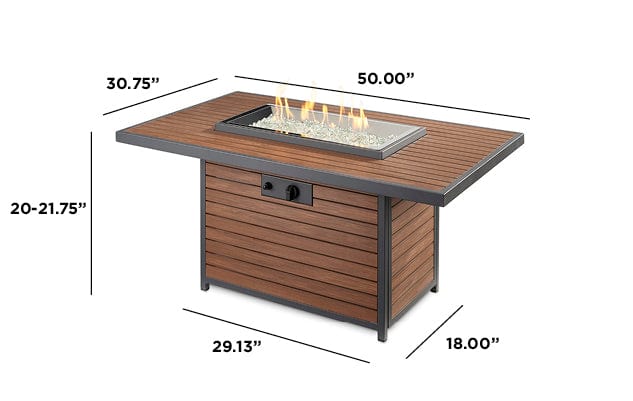 The Outdoor Great Room Fire Features The Outdoor GreatRoom Kenwood Rectangular Chat Height Gas Fire Pit Table / KW-1224-19-K