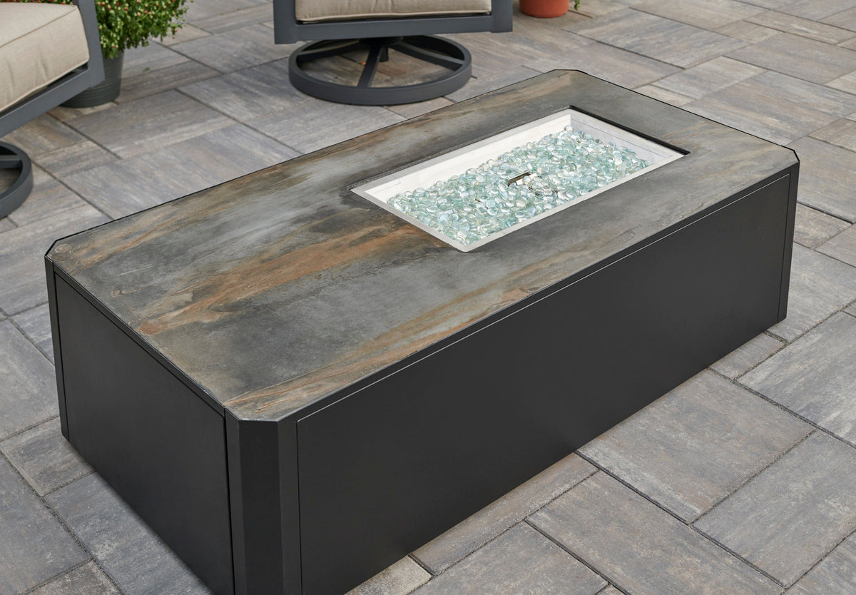 The Outdoor Great Room Fire Features The Outdoor GreatRoom Kinney Rectangular Gas Fire Pit Table / KN-1224
