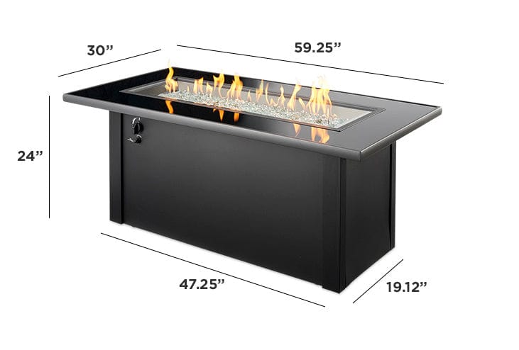 The Outdoor Great Room Fire Features The Outdoor GreatRoom Monte Carlo Linear Gas Fire Pit Table / MCR-1242-BLK-K