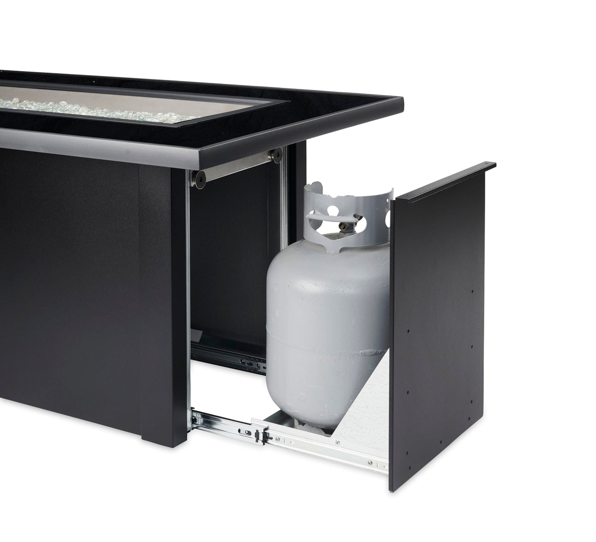 The Outdoor Great Room Fire Features The Outdoor GreatRoom Monte Carlo Linear Gas Fire Pit Table / MCR-1242-BLK-K