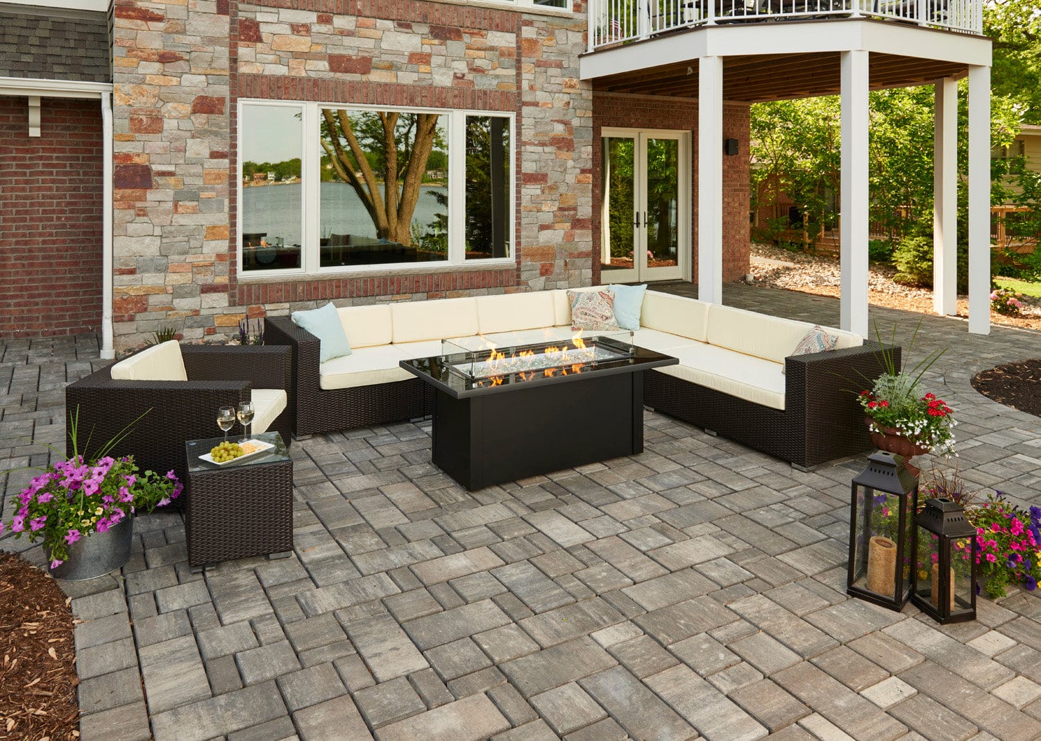 The Outdoor Great Room Fire Features The Outdoor GreatRoom Monte Carlo Linear Gas Fire Pit Table / MCR-1242-BLK-K