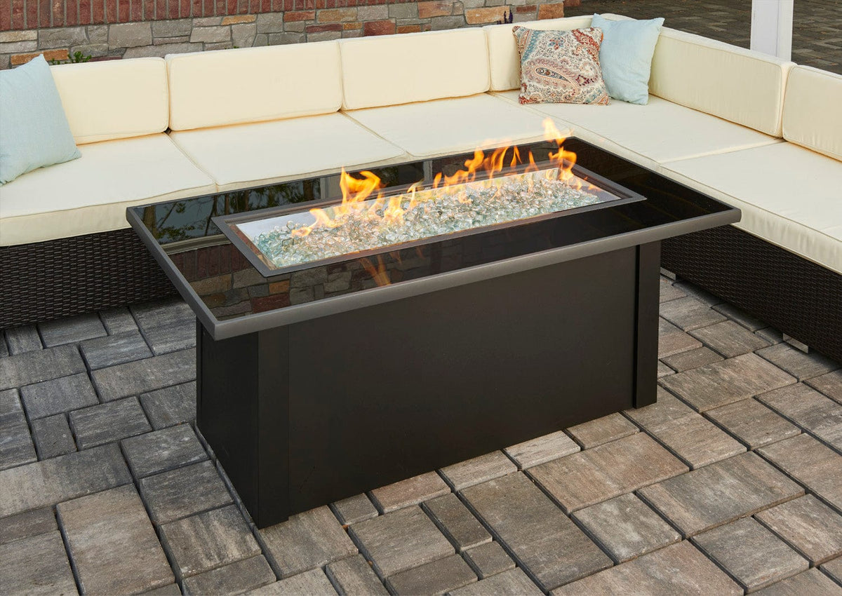 The Outdoor Great Room Fire Features The Outdoor GreatRoom Monte Carlo Linear Gas Fire Pit Table / MCR-1242-BLK-K
