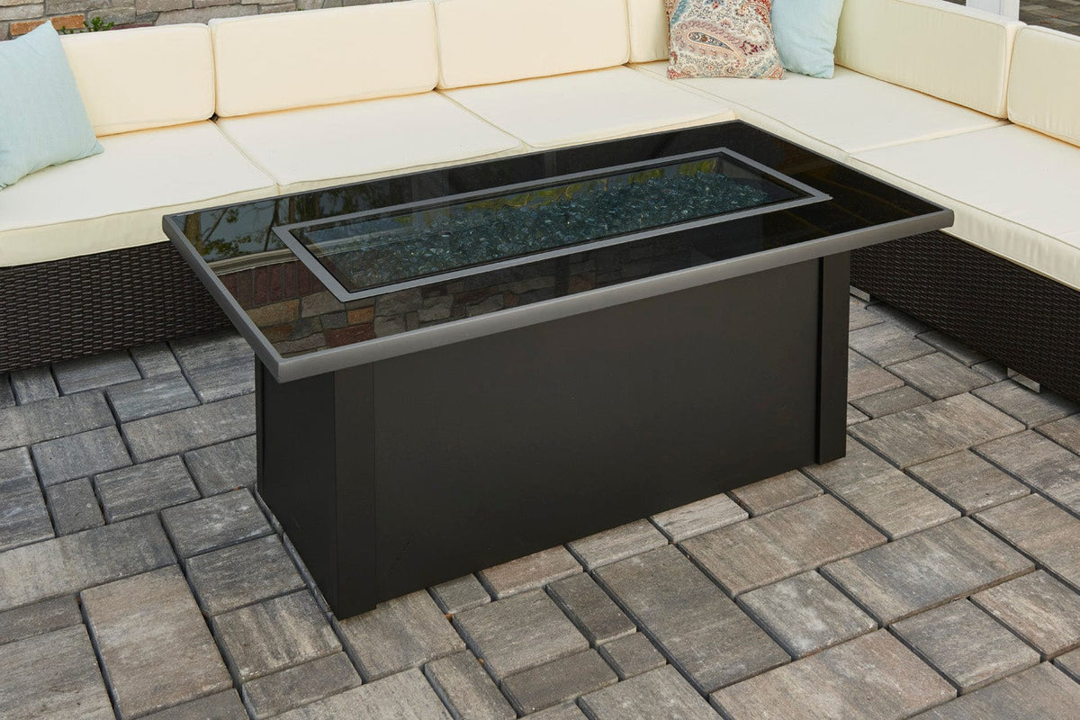 The Outdoor Great Room Fire Features The Outdoor GreatRoom Monte Carlo Linear Gas Fire Pit Table / MCR-1242-BLK-K