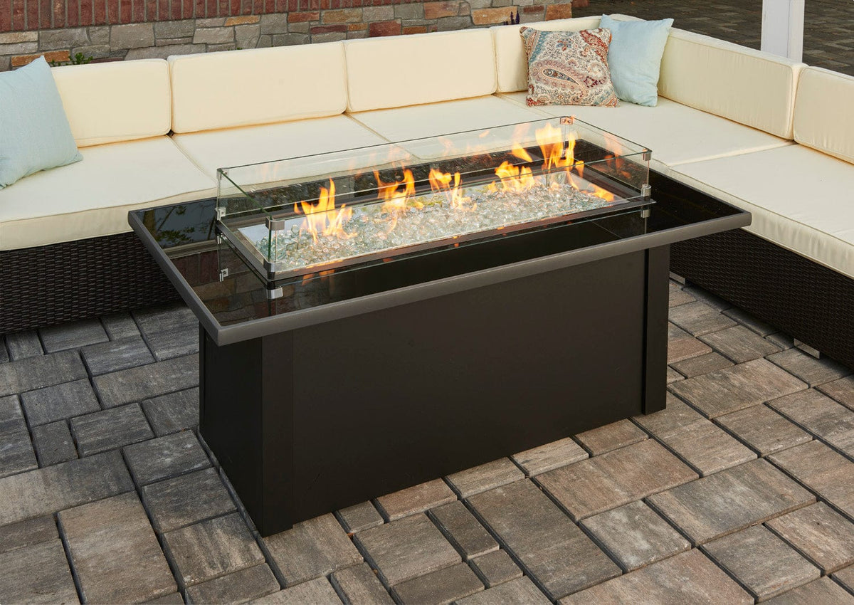 The Outdoor Great Room Fire Features The Outdoor GreatRoom Monte Carlo Linear Gas Fire Pit Table / MCR-1242-BLK-K