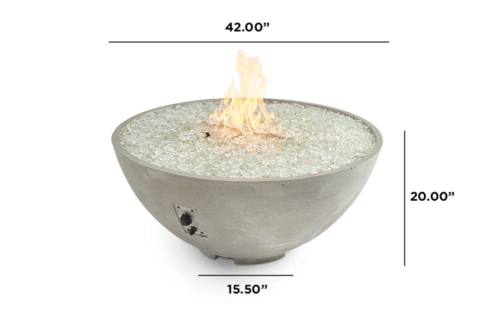 The Outdoor Great Room Fire Features The Outdoor GreatRoom Natural Grey, White, or Midnight Mist Cove Edge 42" Round Gas Fire Pit Bowl / CV-30E, CV-30EMM, CV-30EWHT