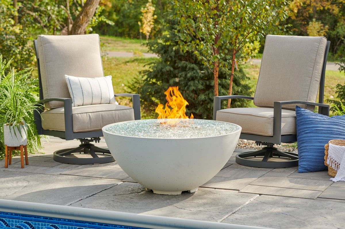 The Outdoor Great Room Fire Features The Outdoor GreatRoom Natural Grey, White, or Midnight Mist Cove Edge 42&quot; Round Gas Fire Pit Bowl / CV-30E, CV-30EMM, CV-30EWHT