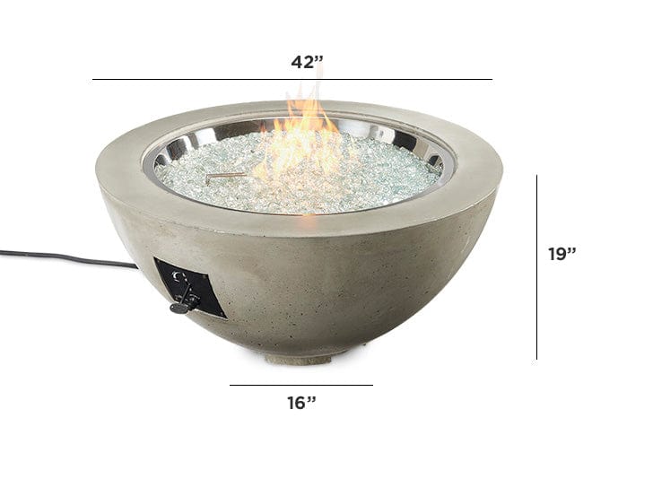 The Outdoor Great Room Fire Features The Outdoor GreatRoom Natural Grey, White, or Midnight Mist Supercas Cove 42" Round Gas Fire Pit Bowl / CV-30, CV-30MM, CV-30WT