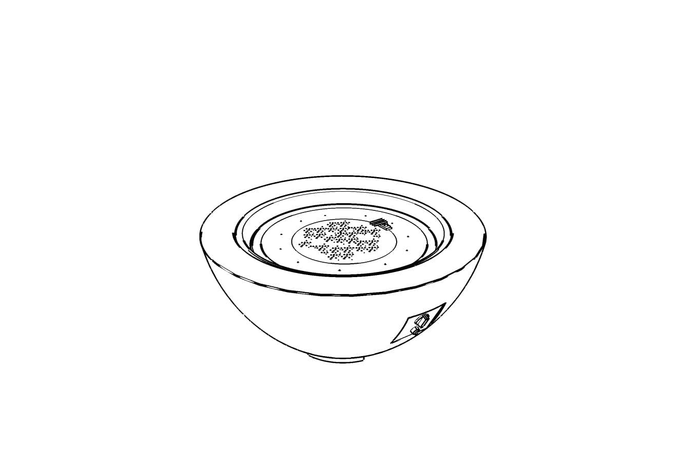 The Outdoor Great Room Fire Features The Outdoor GreatRoom Natural Grey, White, or Midnight Mist Supercas Cove 42" Round Gas Fire Pit Bowl / CV-30, CV-30MM, CV-30WT