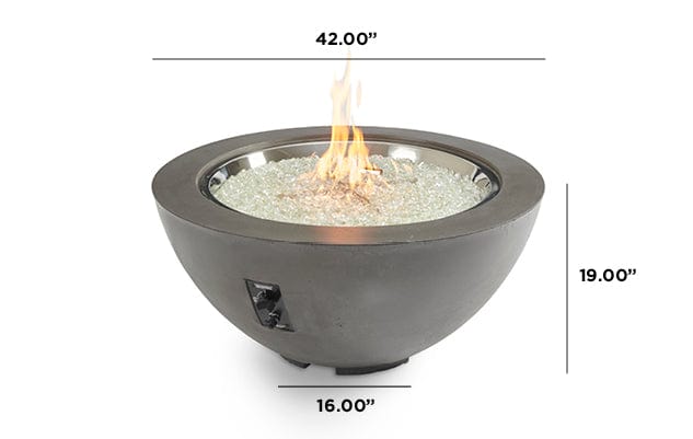 The Outdoor Great Room Fire Features The Outdoor GreatRoom Natural Grey, White, or Midnight Mist Supercas Cove 42" Round Gas Fire Pit Bowl / CV-30, CV-30MM, CV-30WT
