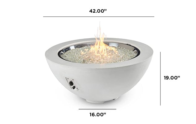 The Outdoor Great Room Fire Features The Outdoor GreatRoom Natural Grey, White, or Midnight Mist Supercas Cove 42" Round Gas Fire Pit Bowl / CV-30, CV-30MM, CV-30WT