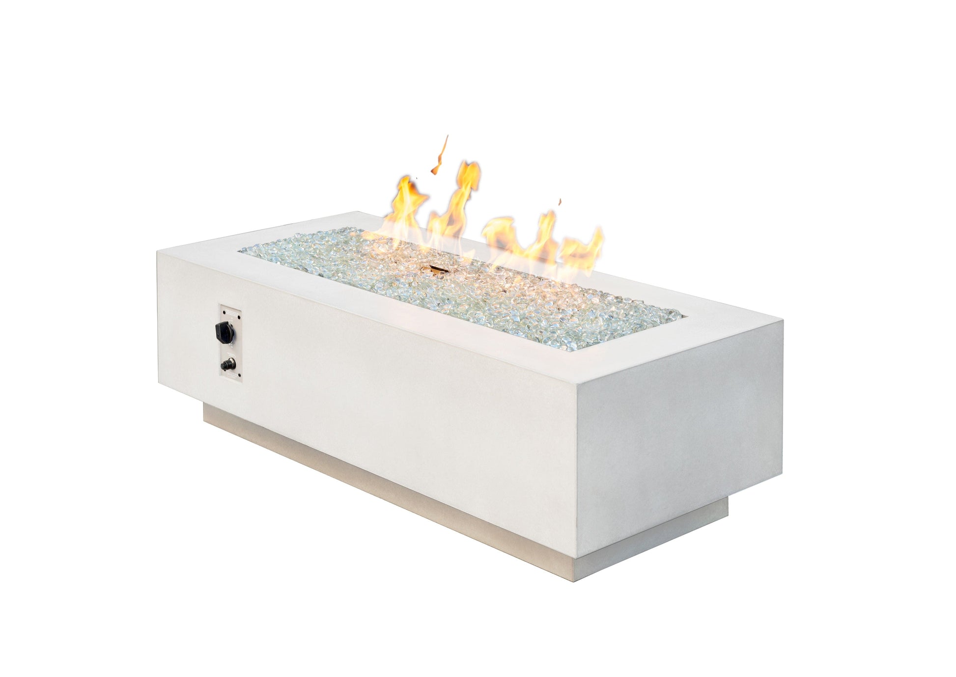 The Outdoor Great Room Fire Features The Outdoor GreatRoom Natural Grey, White, or Midnight Mist Supercast Cove 54" Linear Gas Fire Pit Table / CV-54, CV-54MM, CV-54WT