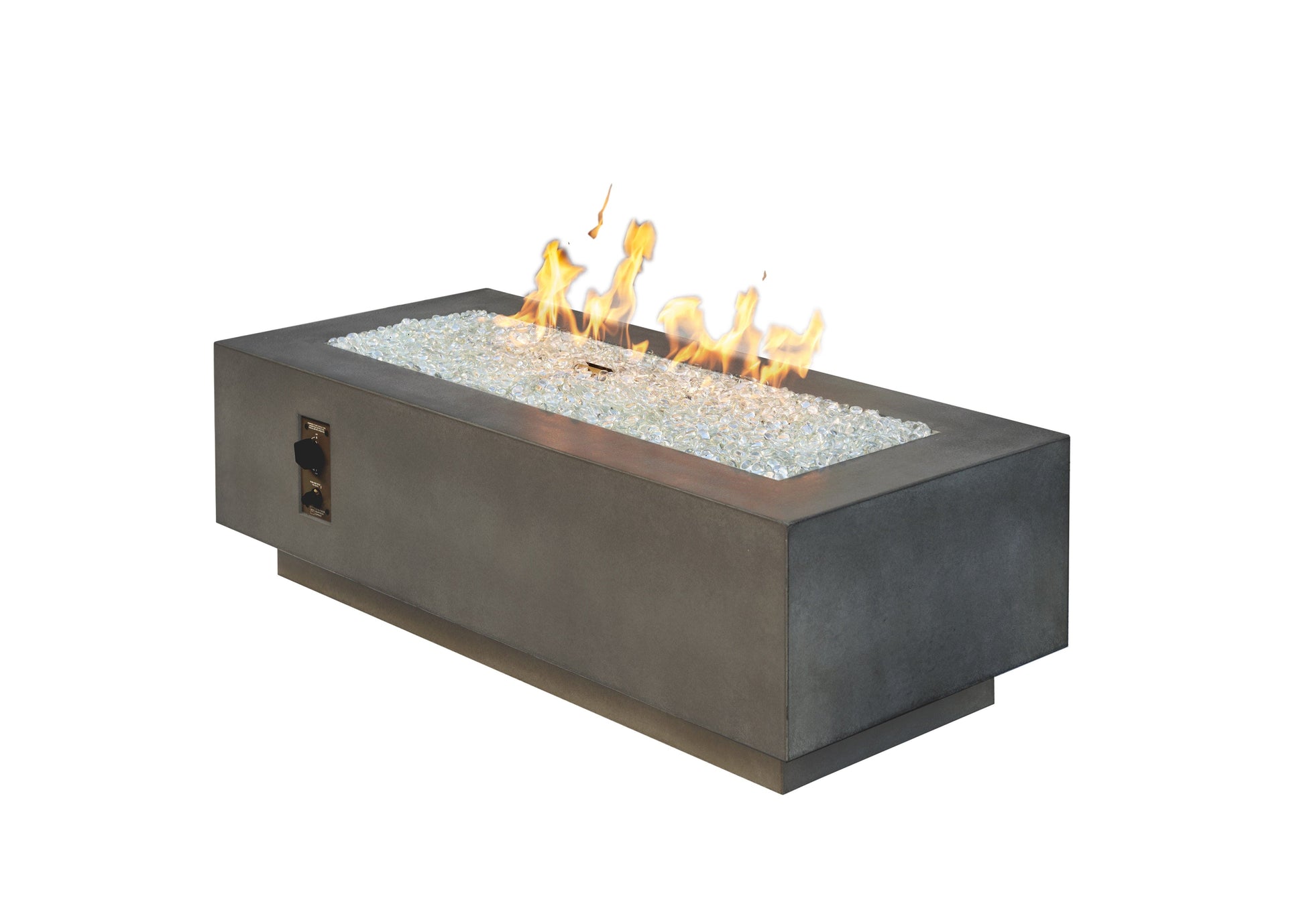 The Outdoor Great Room Fire Features The Outdoor GreatRoom Natural Grey, White, or Midnight Mist Supercast Cove 54" Linear Gas Fire Pit Table / CV-54, CV-54MM, CV-54WT