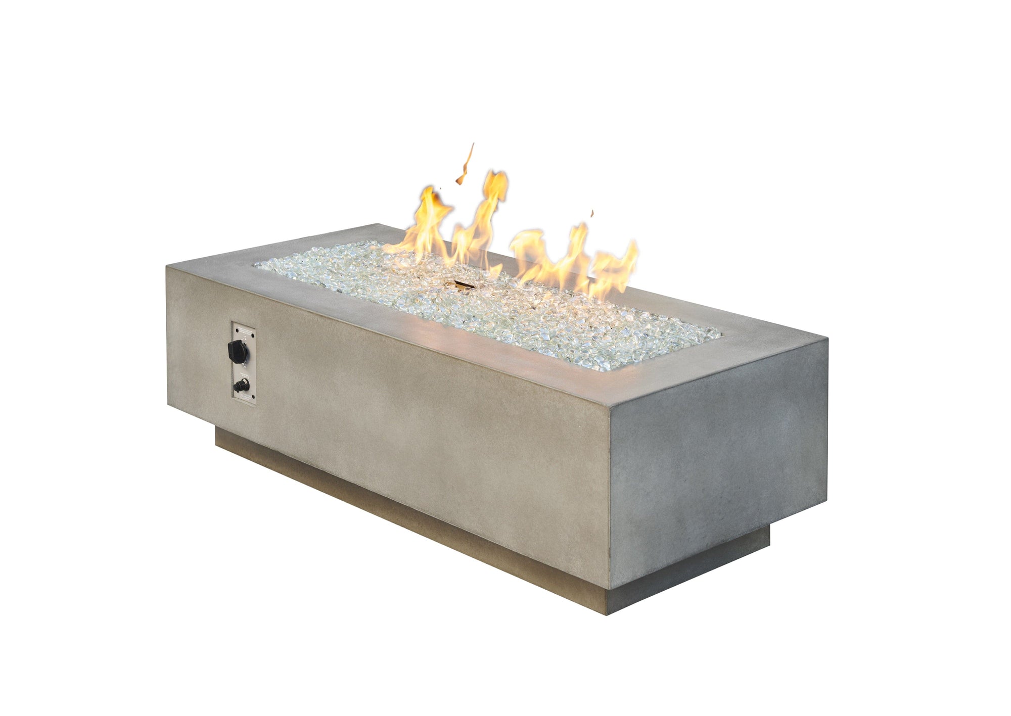 The Outdoor Great Room Fire Features The Outdoor GreatRoom Natural Grey, White, or Midnight Mist Supercast Cove 54" Linear Gas Fire Pit Table / CV-54, CV-54MM, CV-54WT