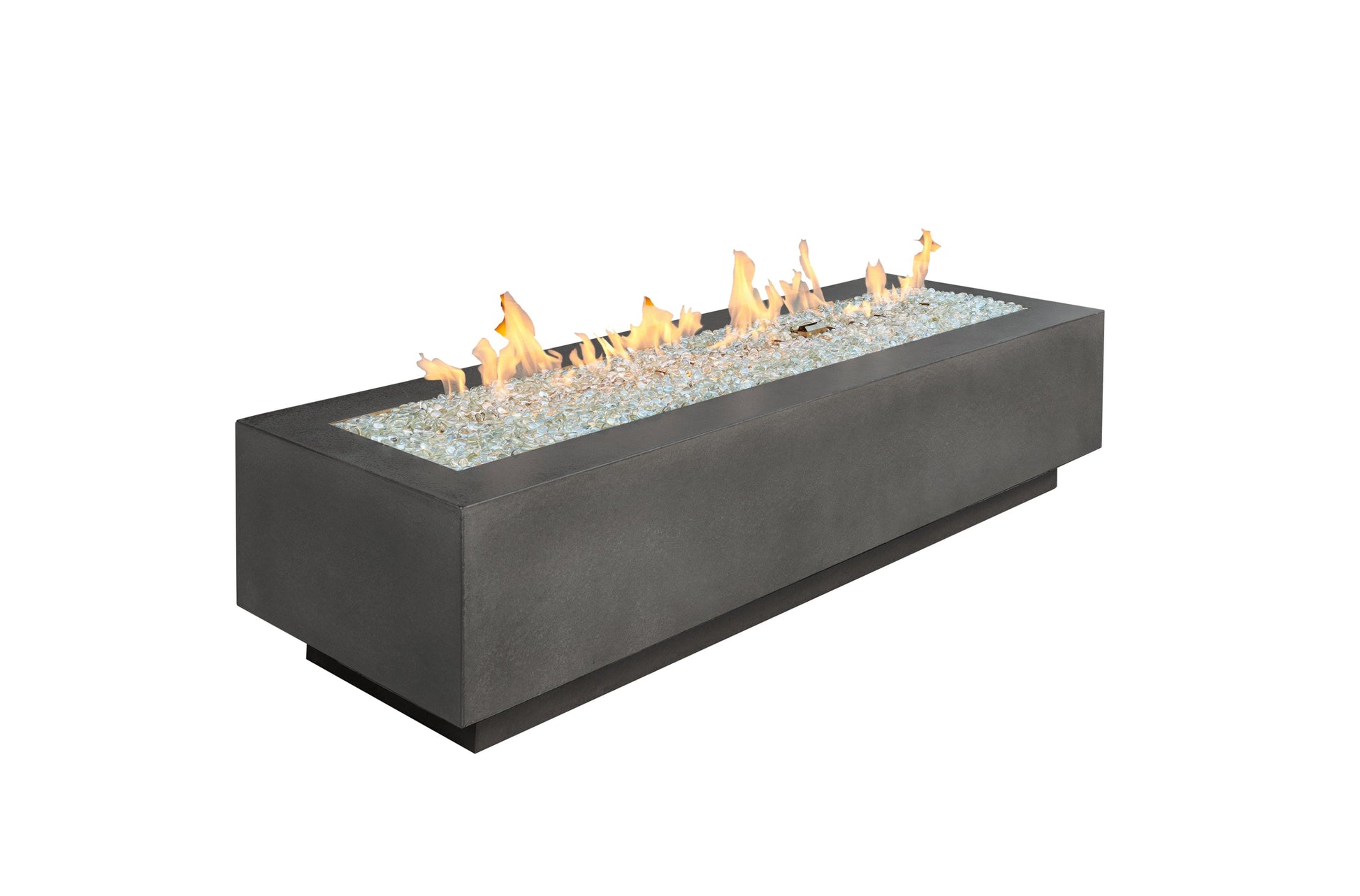 The Outdoor Great Room Fire Features The Outdoor GreatRoom Natural Grey, White, or Midnight Mist Supercast Cove 72" Linear Gas Fire Pit Table / CV-72, CV-72MM, CV-72WT