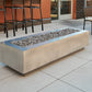 The Outdoor Great Room Fire Features The Outdoor GreatRoom Natural Grey, White, or Midnight Mist Supercast Cove 72" Linear Gas Fire Pit Table / CV-72, CV-72MM, CV-72WT