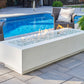 The Outdoor Great Room Fire Features The Outdoor GreatRoom Natural Grey, White, or Midnight Mist Supercast Cove 72" Linear Gas Fire Pit Table / CV-72, CV-72MM, CV-72WT