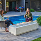 The Outdoor Great Room Fire Features The Outdoor GreatRoom Natural Grey, White, or Midnight Mist Supercast Cove 72" Linear Gas Fire Pit Table / CV-72, CV-72MM, CV-72WT