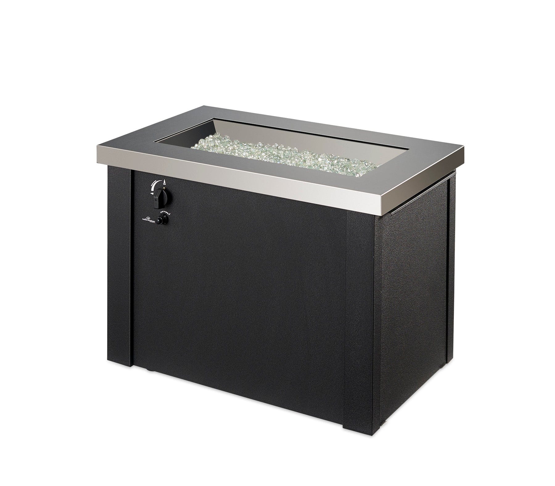 The Outdoor Great Room Fire Features The Outdoor GreatRoom Stainless Steel Providence Rectangular Gas Fire Pit Table / PROV-1224-SS