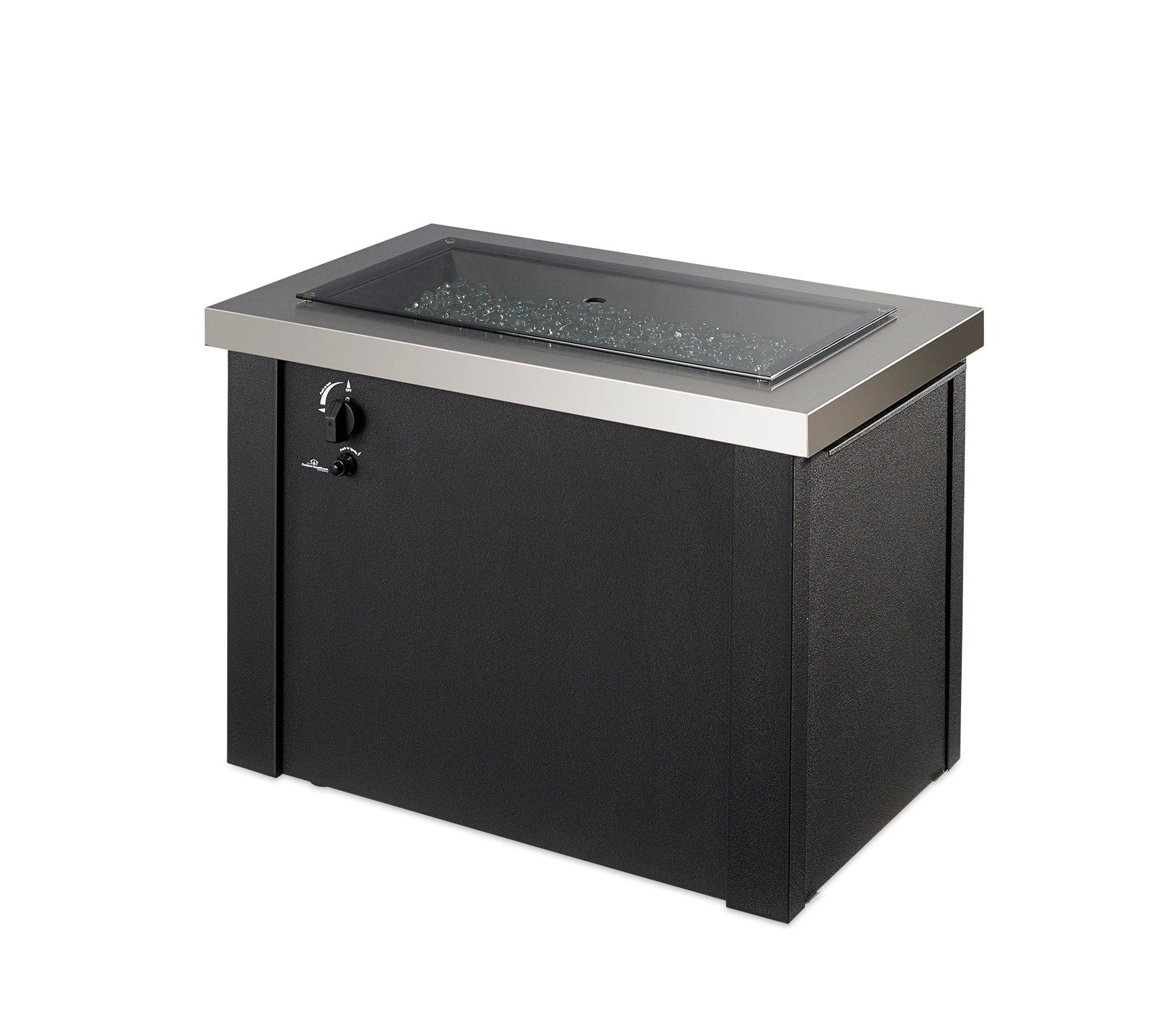The Outdoor Great Room Fire Features The Outdoor GreatRoom Stainless Steel Providence Rectangular Gas Fire Pit Table / PROV-1224-SS