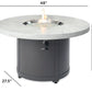 The Outdoor Great Room Fire Features The Outdoor GreatRoom White Onyx or Marbleized Noche Beacon Round Gas Fire Pit Table / BC-20-WO, BC-20-MNB