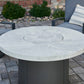 The Outdoor Great Room Fire Features The Outdoor GreatRoom White Onyx or Marbleized Noche Beacon Round Gas Fire Pit Table / BC-20-WO, BC-20-MNB