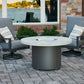 The Outdoor Great Room Fire Features The Outdoor GreatRoom White Onyx or Marbleized Noche Beacon Round Gas Fire Pit Table / BC-20-WO, BC-20-MNB