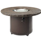 The Outdoor Great Room Fire Features The Outdoor GreatRoom White Onyx or Marbleized Noche Beacon Round Gas Fire Pit Table / BC-20-WO, BC-20-MNB