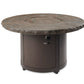 The Outdoor Great Room Fire Features The Outdoor GreatRoom White Onyx or Marbleized Noche Beacon Round Gas Fire Pit Table / BC-20-WO, BC-20-MNB