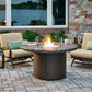 The Outdoor Great Room Fire Features The Outdoor GreatRoom White Onyx or Marbleized Noche Beacon Round Gas Fire Pit Table / BC-20-WO, BC-20-MNB