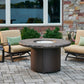 The Outdoor Great Room Fire Features The Outdoor GreatRoom White Onyx or Marbleized Noche Beacon Round Gas Fire Pit Table / BC-20-WO, BC-20-MNB
