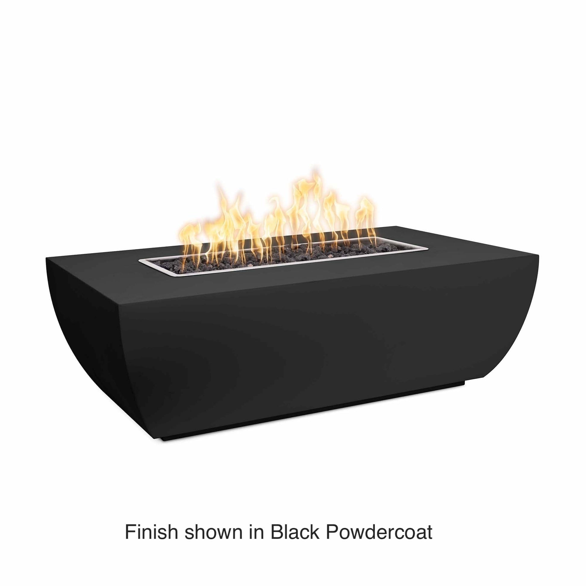 The Outdoor Plus Fire Features The Outdoor Plus 15" Tall 48", 60", 72", 84" Rectangular Avalon Powder Coated Fire Pit / OPT-AVLPCxx15, OPT-AVLPCxx15FSML, OPT-AVLPCxx15FSEN, OPT-AVLPCxx15E12V, OPT-AVLPCxx15EKIT