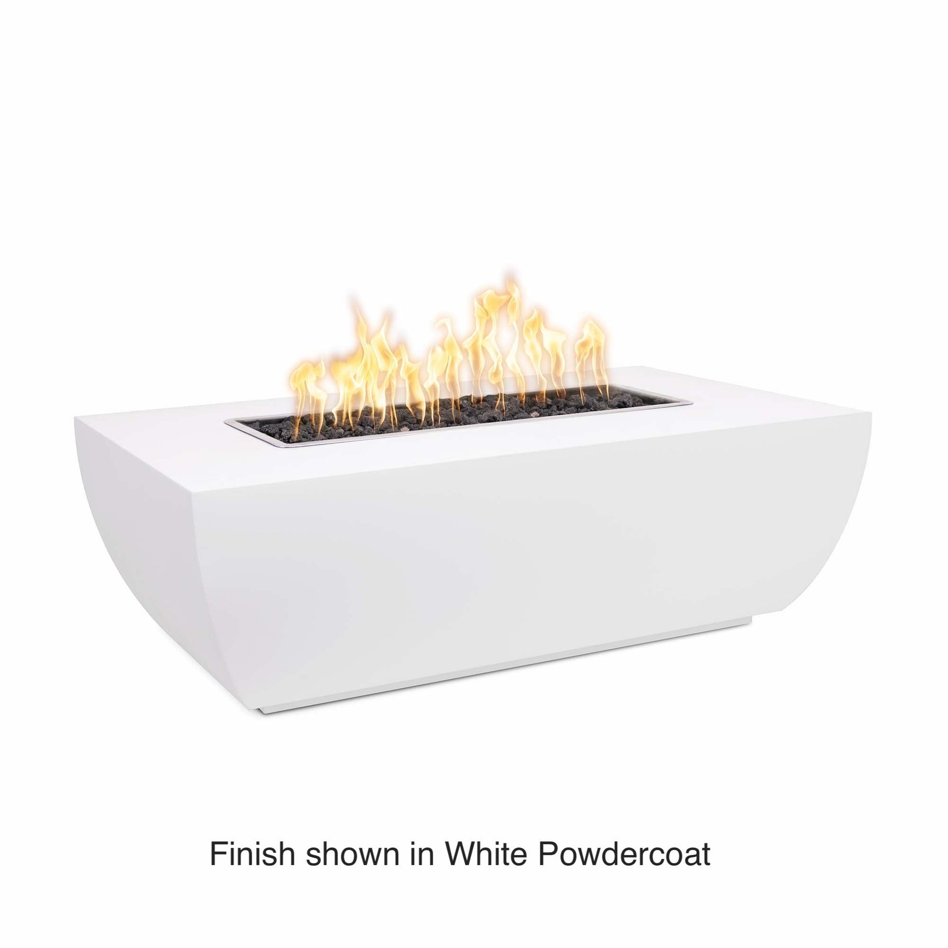 The Outdoor Plus Fire Features The Outdoor Plus 15" Tall 48", 60", 72", 84" Rectangular Avalon Powder Coated Fire Pit / OPT-AVLPCxx15, OPT-AVLPCxx15FSML, OPT-AVLPCxx15FSEN, OPT-AVLPCxx15E12V, OPT-AVLPCxx15EKIT