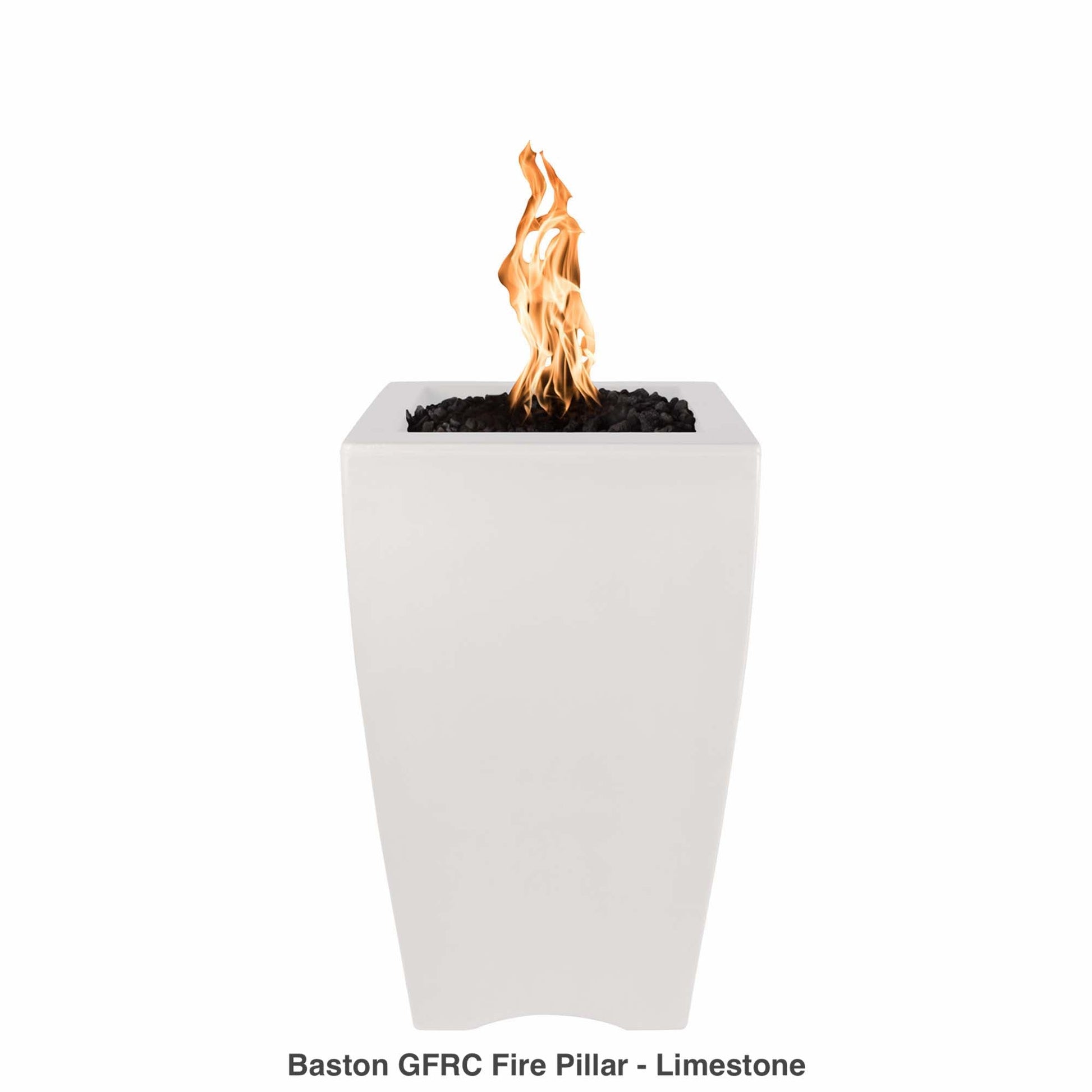 The Outdoor Plus Fire Features The Outdoor Plus 20" Square Baston Pillar Fire Pit - GFRC Concrete / OPT-BSTON20, OPT-BSTON20AD