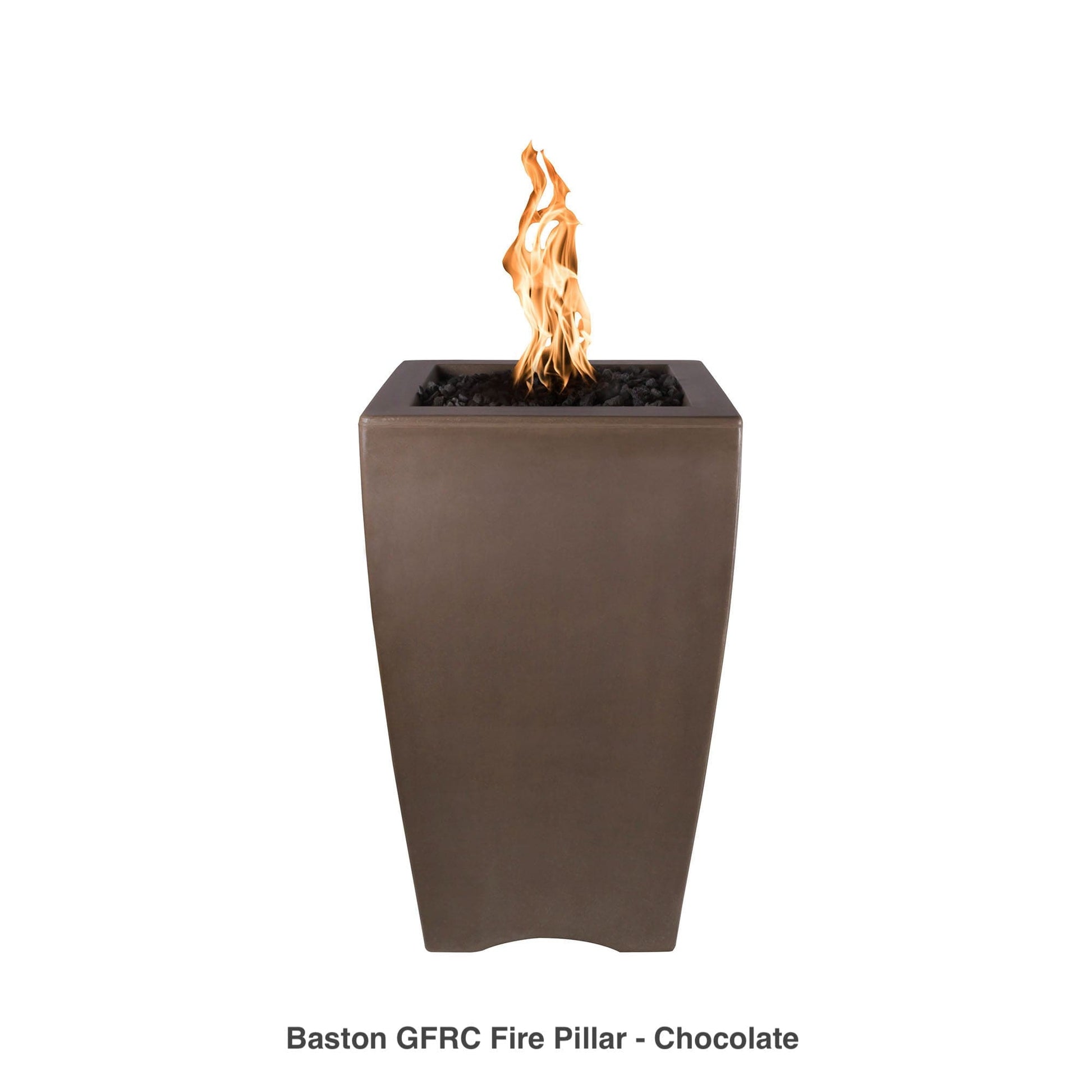 The Outdoor Plus Fire Features The Outdoor Plus 20" Square Baston Pillar Fire Pit - GFRC Concrete / OPT-BSTON20, OPT-BSTON20AD