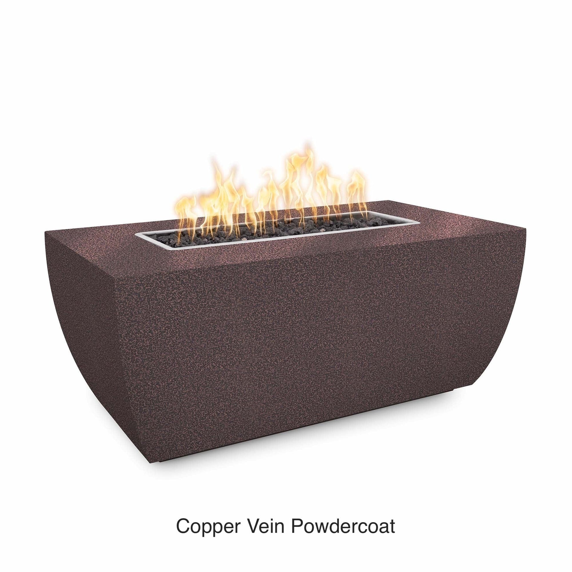 The Outdoor Plus Fire Features The Outdoor Plus 24" Tall 48", 60", 72", 84" Rectangular Avalon Powder Coated Fire Pit / OPT-AVLPCxx24, OPT-AVLPCxx24FSML, OPT-AVLPCxx24FSEN, OPT-AVLPCxx24E12V, OPT-AVLPCxx24EKIT